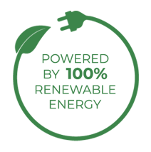 Powered by 100% renewable energy
